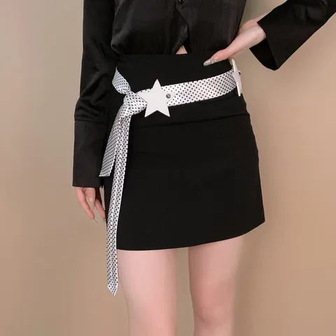 Amerikanisch Retro Fünfeckiger Stern Leopard Polka Dot Gürtel Damen Mode Multi-Wear Taillenkette Zubehör