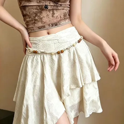 Bohemian Gewebte Kordel Holzperle Muschel Taillenkette Vintage Ethnisch Verstellbar Bauch Körperkette Strand Sommer Schmuck Für Damen