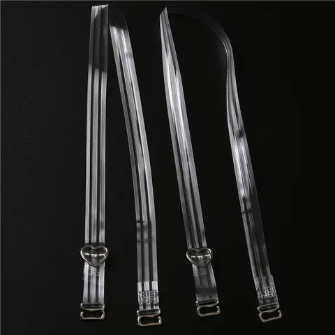 Tirantes Transparentes para Sujetador Invisibles Antideslizantes Ajustables Hebilla de Corazón de Metal Accesorios de Lencería para Mujer