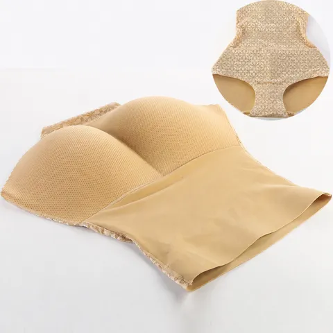 Culotte Gainante Taille Haute pour Femmes en Dentelle Jacquard Ventre Plat Slip Rembourré pour Hanches