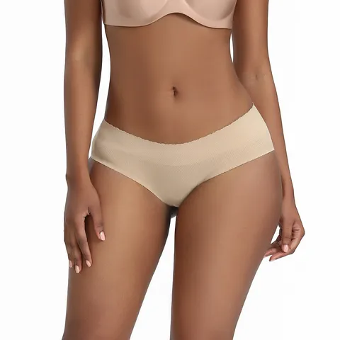 Women's Seamless Padded Hip Enhancer Panties Breathable Low Waist Solid Color Briefs Underwear