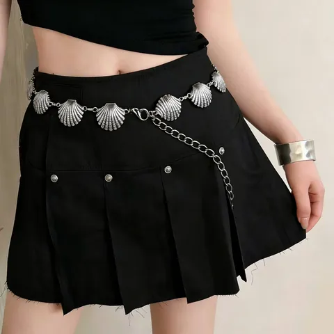 Böhmische Vintage Metall Muschel Taillenkette Für Damen Mode Körperschmuck Taillengürtel Strand Party Dekorative Accessoires