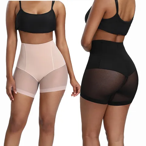 Women High Waist Tummy Control Shapewear Shorts Breathable Mesh Butt Lifter Body Shaper Panties Slimming Underwear
