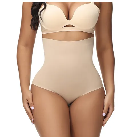 Damen Hohe Taille Miederhose Bauchweg Nahtlos Tanga Unterwäsche Po-Lifting Schlankheitswäsche