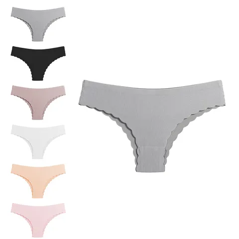 Dames Lage Taille Naadloze Tanga Slip Ademend Comfortabel Geribbeld Effen Kleur Sexy Ondergoed