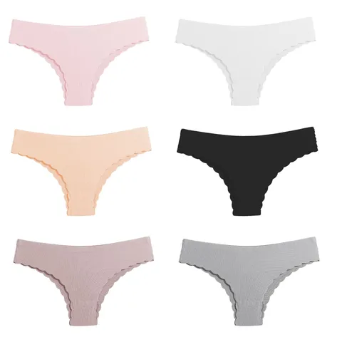 Dames Lage Taille Naadloze Tanga Slip Ademend Comfortabel Geribbeld Effen Kleur Sexy Ondergoed