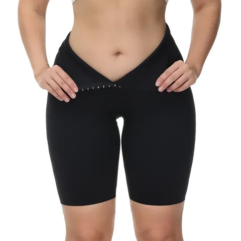 Damen High Waist Knopf Sport Fitness Yoga Shorts Einfarbig Hohe Elastizität Schlank Workout Laufen Shorts Activewear