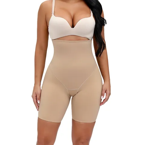 Women High Waist Seamless Tummy Control Shapewear Shorts Butt Lifting Body Shaper Safety Pants Plus Size Nylon Spandex Underwear