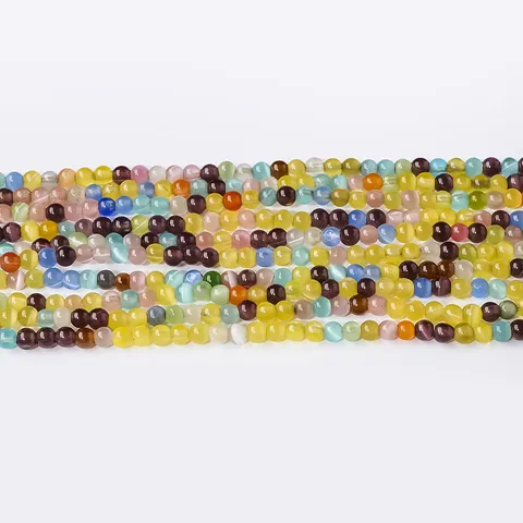 Perles En Vrac Rondes en Cristal Naturel et Agate Semi Fini Gemmes Mixtes DIY Fil de Perles pour Collier Bracelet Création de Bijoux 4mm