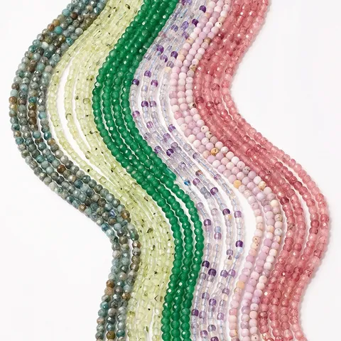 Natürliche Kristall Facettierte Zuckerwürfel Perlen Diamantschliff Lose Stein Stränge Für DIY Schmuckherstellung Armband Halskette Zubehör