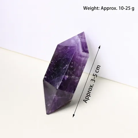 Colonne de Cristal d'Améthyste Naturelle Double Pointe Quartz Brut Poli Spécimen Minéral Guérisseur Pour Décoration Intérieure