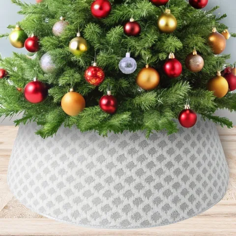 Jupe de Sapin de Noël Moderne à Motif Géométrique de Losanges Couverture de Base de Sapin de Noël pour Décoration de Fête