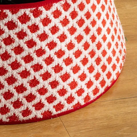 Jupe de Sapin de Noël Moderne à Motif Géométrique de Losanges Couverture de Base de Sapin de Noël pour Décoration de Fête
