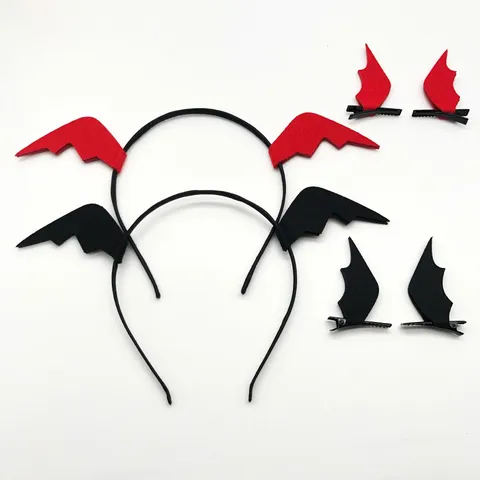 Halloween Bat Wings Headband Funny Novelty Hairband Cosplay Headpiece Halloween Party Hair Clips For Costume Photo Props