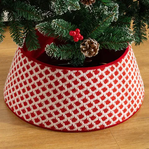 Jupe de Sapin de Noël en Peluche Américain Base Support Collier Décoration de Noël Accessoires de Mise en Scène Maison Vacances Jupe Sapin
