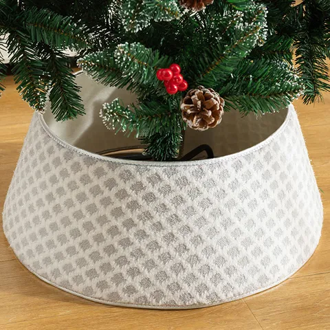 Jupe de Sapin de Noël en Peluche Américain Base Support Collier Décoration de Noël Accessoires de Mise en Scène Maison Vacances Jupe Sapin