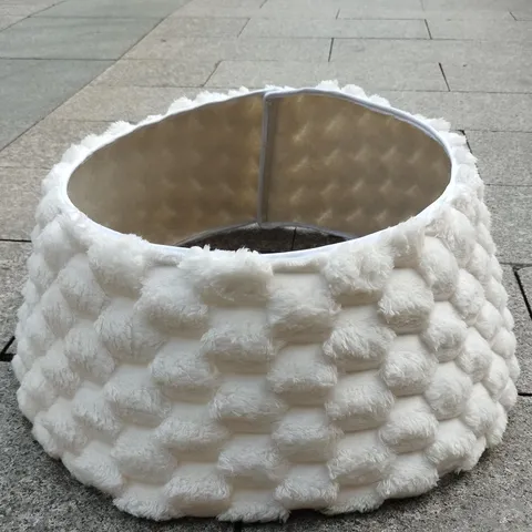 Jupe de Sapin de Noël en Peluche Tapis de Base Texturé 3D pour Décoration de Fête Maison