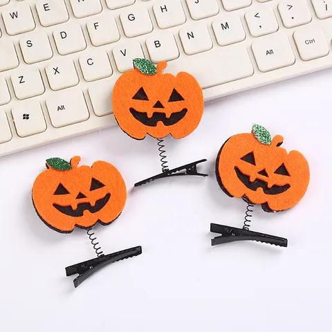 Halloween Haarklammern Für Kinder Kürbis Geist Fledermaus Totenkopf Muster Filz Haarnadeln Party Kostüm Dekoration Zubehör