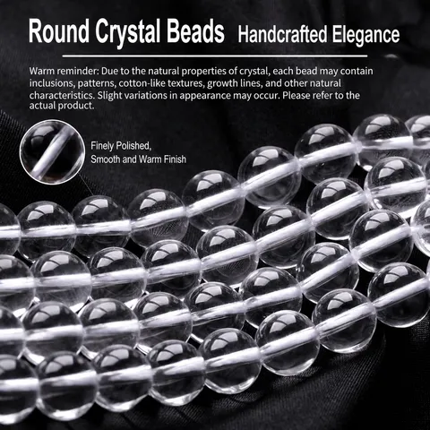 Natuurlijke Witte Kristal Losse Kralen Heldere Kwarts Rond Glad Gefacetteerd Tussenkralen Voor DIY Sieraden Maken Armband Ketting Knutselen Accessoire