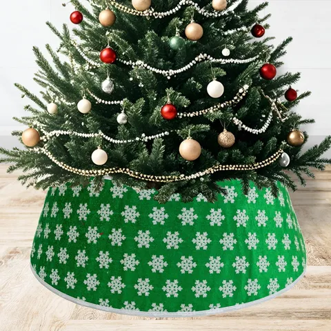 Christbaumständer-Verkleidung Schneeflocke Plüsch Weihnachtsbaum Rock Ring Zaun Für Weihnachtsbaum Basis Deko Requisiten
