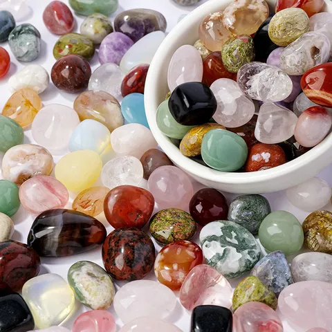 Natural Colorful Crystal Tumbled Stones Polished Mixed Gemstones For Fish Tank Landscaping Aromatherapy Diffuser Stone DIY Home Decoration