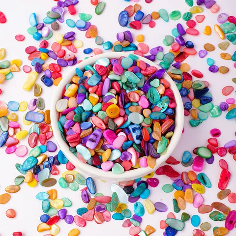 Natürlicher Bunter Muschelkies Kleine Partikel Unregelmäßige Kristallreinigungssteine Für Aquarium Landschaftsbau DIY
