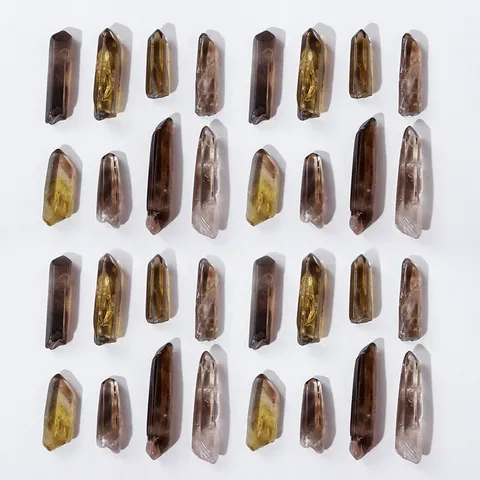 Natural Smoky Quartz Crystal Raw Stone Single Crystal Pillar Aromatherapy Diffuser Energy Stone DIY Home Office Decoration Brown Smoky Quartz