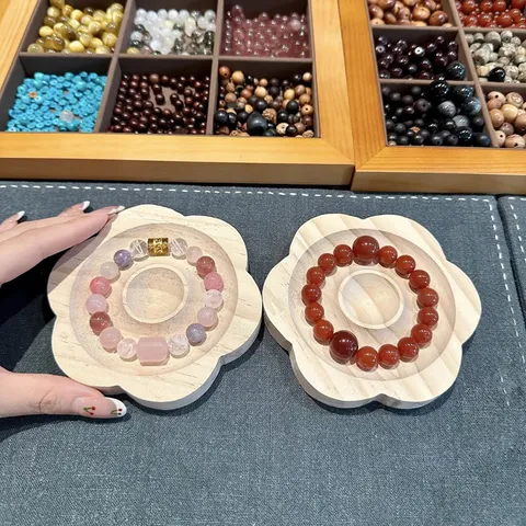 Massief Hout Kralen Presentatie Display DIY Sieraden Ontwerp Bord Handgemaakte Armband Houder Plaat Home Decor