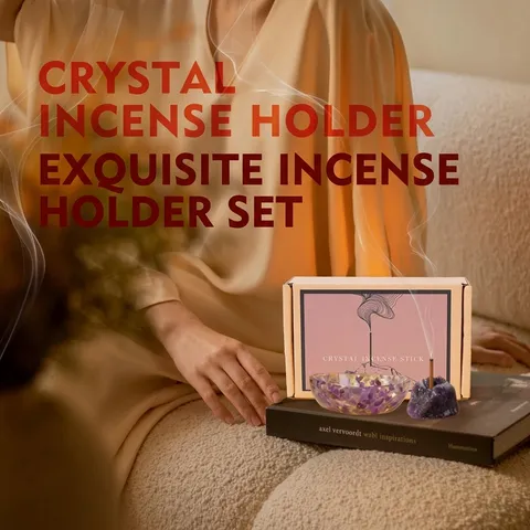 Porta Incenso a Base di Ciotola a Cuore in Resina e Cristallo Naturale Minimalista Moderno Fatto a Mano per Aromaterapia Decorazione della Casa
