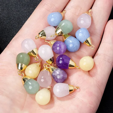 Natuurlijke Kristallen Edelsteen Waterdruppel Hanger Gepolijste Halfedelsteen Teardrop Ketting DIY Sieraden Maken Accessoires Cadeau Voor Vrouwen