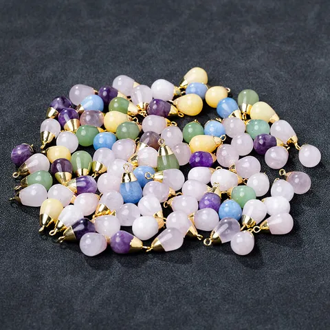 Natuurlijke Kristallen Edelsteen Waterdruppel Hanger Gepolijste Halfedelsteen Teardrop Ketting DIY Sieraden Maken Accessoires Cadeau Voor Vrouwen