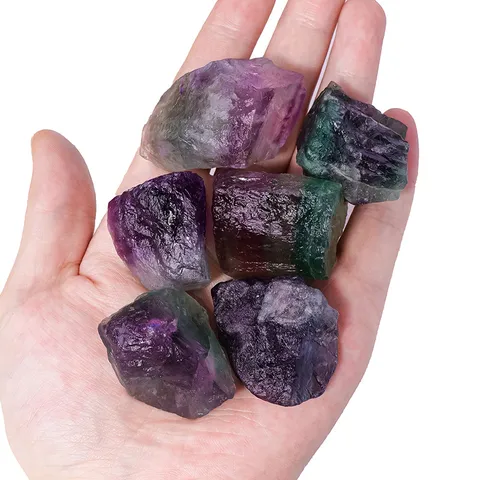 Natural Colorful Fluorite Raw Stones Crystal Purple Green Healing Stones For Aromatherapy Diffuser Aquarium Home Decor