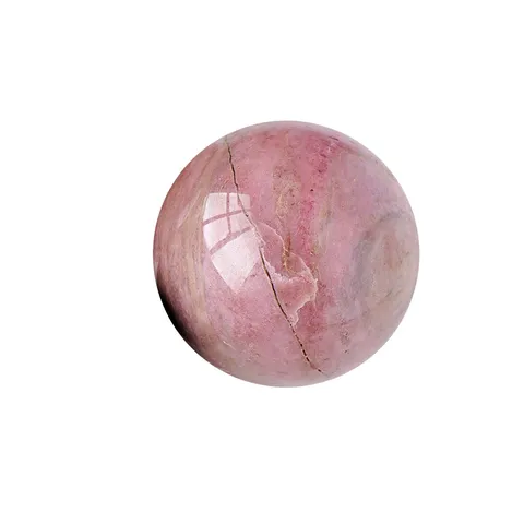 Bola de Cristal de Rodonita Natural Ornamento Piedra Mineral Rosa y Negra Pulida Decoración de Escritorio para Hogar Oficina Sin Soporte