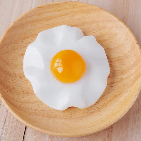 Creative Fried Egg Home Decor Ornament Natural Crystal Hand-Polished Simulation Food Model Miniature For Modern Desktop Decoration