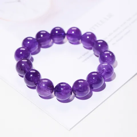 Natuurlijke Braziliaanse Amethist Rozenkwarts Ronde Kraal Armband Voor Dames Heren Minimalistische Handgepolijste Kristallen Sieraden