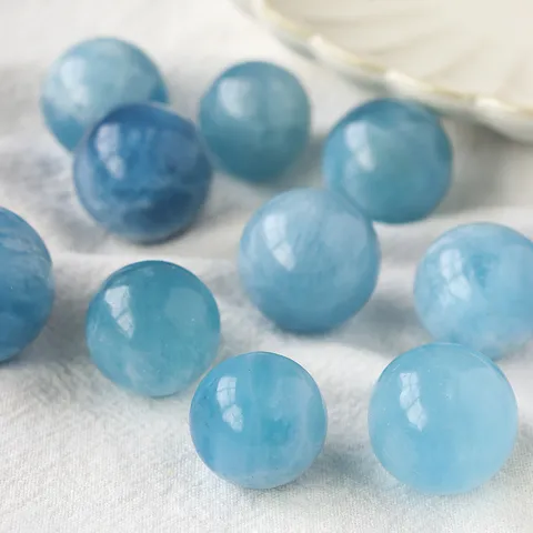 Natürliche Aquamarin Kristallkugel Handpoliert Halbedelstein Mineral Für Feng Shui Dekor Home Office Ornament