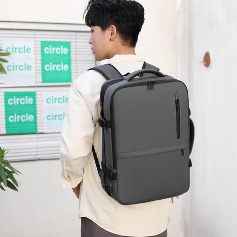 Heren Zakelijk Woon-werk Grote Capaciteit Waterdicht Uitbreidbaar Nylon Reizen Laptop Rugzak Voor Dagelijks