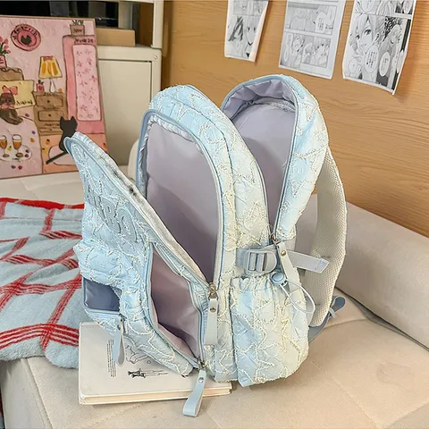 Large Capacity Nylon School Backpack For Students Casual Commuter Bookbag Lightweight Durable Laptop Backpack