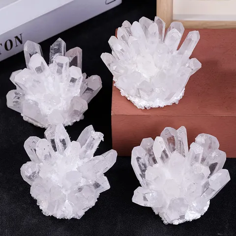 Natürlicher Bergkristall Cluster Roher Erzstein Mineralienprobe Heilkristalle Geode Schreibtisch Deko Handwerk Geschenk Zuhause Büro Ästhetisches Display Dekor