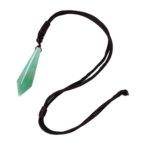 Naturkristall 12-Facetten-Pendel-Anhänger-Halskette Hexagonal Punkt Edelstein-Schmuck Für Heilung Reiki Meditation Unisex Geschenk