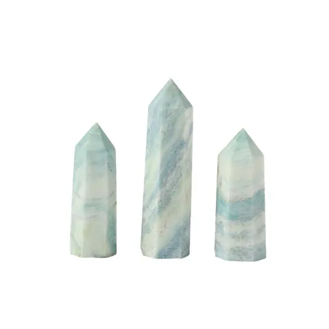 Natural Sodalite Single Point Crystal Wand Hexagonal Prism Healing Stone Obelisk Tower For Home Office Decoration Mineral Specimen