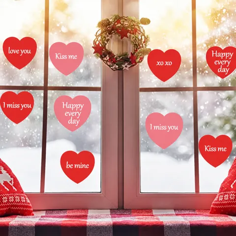 Valentine Heart Paper Cutouts Red Pink Heart Shaped Cards For Wedding Party Bulletin Board Home Classroom Decorations