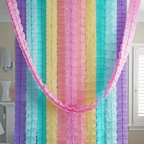 Colorful Clover Paper Garland Hanging Streamers Banner For Wedding Party Birthday Shop Background Wall Decoration Supplies