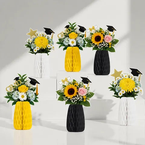 Set di Ornamenti in Carta per Forniture per Feste di Decorazione per Tavola Centrotavola Vaso di Carta Alveolata Stagione della Laurea
