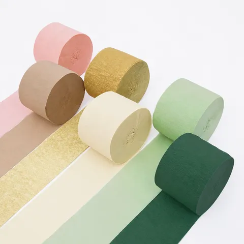 Ensemble de Rouleaux de Serpentins en Papier Crêpe Vert Sauge pour Anniversaire d'Enfant Fête de Mariage Décoration Murale de Fond Bricolage