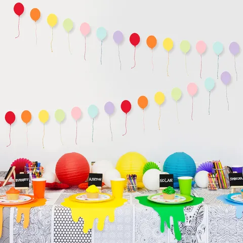 Kleurrijke Ballon Papier Slinger Hangende Banner Voor Verjaardagsfeest Bruiloft Klaslokaal Raamdecoratie Feestartikelen