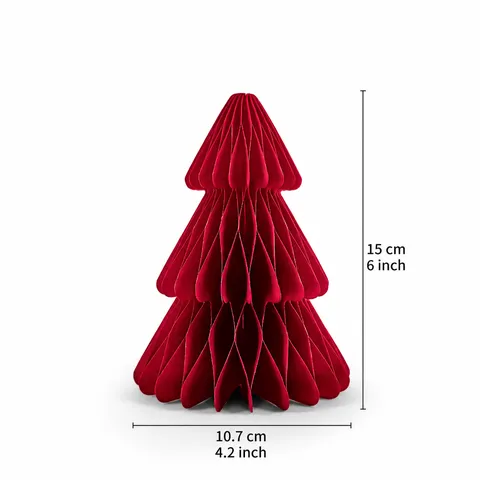 Christmas Tree Honeycomb Ball Ornament Foldable Paper Xmas Tree Decor For Winter Holiday Party Table Centerpiece