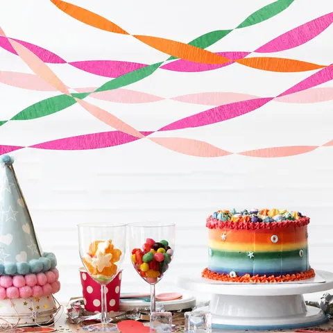 Ensemble de Rouleaux de Serpentins en Papier Crêpe Pastel Guirlandes en Papier Coloré pour Anniversaire d'Enfant Mariage Fête Décoration Murale