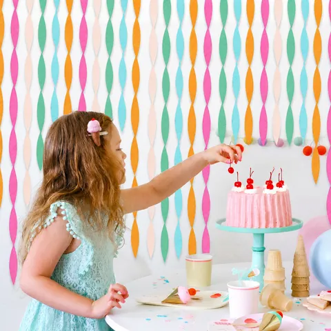 Ensemble de Serpentins en Papier Crêpé Coloré Pour Anniversaire d'Enfant Mariage Fête Décoration de Fond