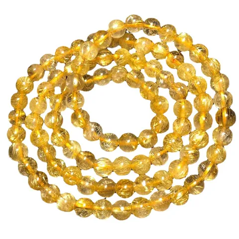 Natuurlijke Braziliaanse Gouden Rutilkwarts Multi-Wikkel Armband Handgemaakte Kristallen Kralen Ketting Sieraden Voor Dames Heren